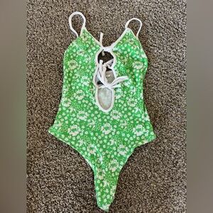 Urban Outfitters Green and White Patterned Apparel